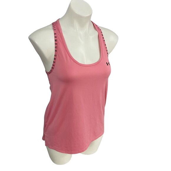 Under Armour Tank Top Womens Small Pink Loose Coupe Lache Athleisure Gym Run - Picture 6 of 10